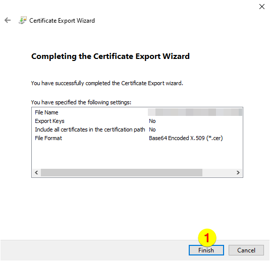 證書導出向導 - 完成 證書導出向導 - 完成