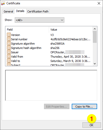 證書 - 詳細信息 證書 - 詳細信息